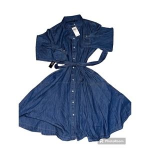 Ralph Lauren NWT Women's Belted Denim Shirtdress Blue Size 14 (Retails $145)